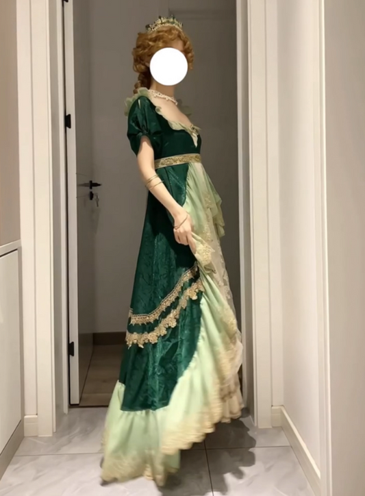 Charming Prom Dress Square Neck Pleated Lace Evening Dress Birthday Party Dress D3606