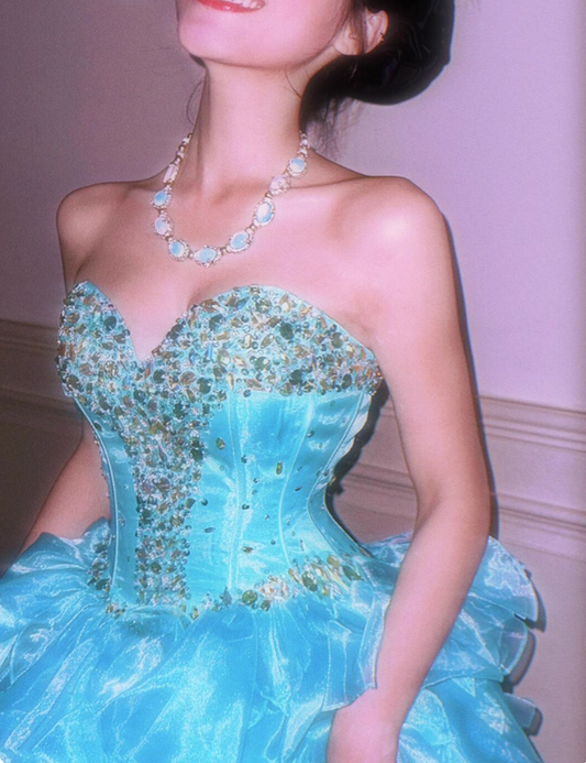 Stunning Prom Dress Sweetheart Tiered Evening Gown Birthday Party Dress Ball Gown Sweet 16 Dress D3651