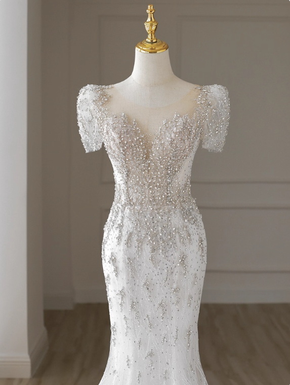 Beauty Brautkleid A-Linie Herzausschnitt Plissee Brautkleid D3302