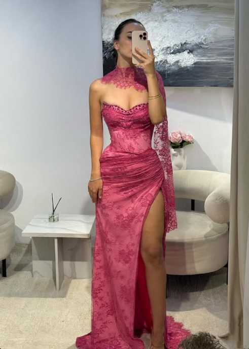 Popular Prom Dress Sweetheart Slit Evening Dress Birthday Party Outfits D3673