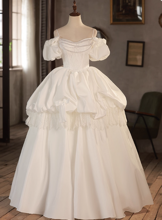 Charming Wedding Dress Spaghetti Straps Lace Wedding Dress D3683