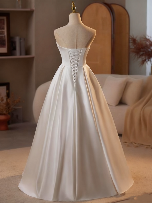 Beauty Brautkleid A-Linie Herzausschnitt Plissee Brautkleid D3302