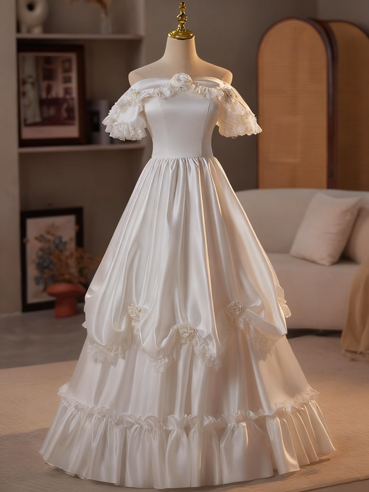 Robe de mariée beauté A-Line, décolleté en cœur, plissée, D3302