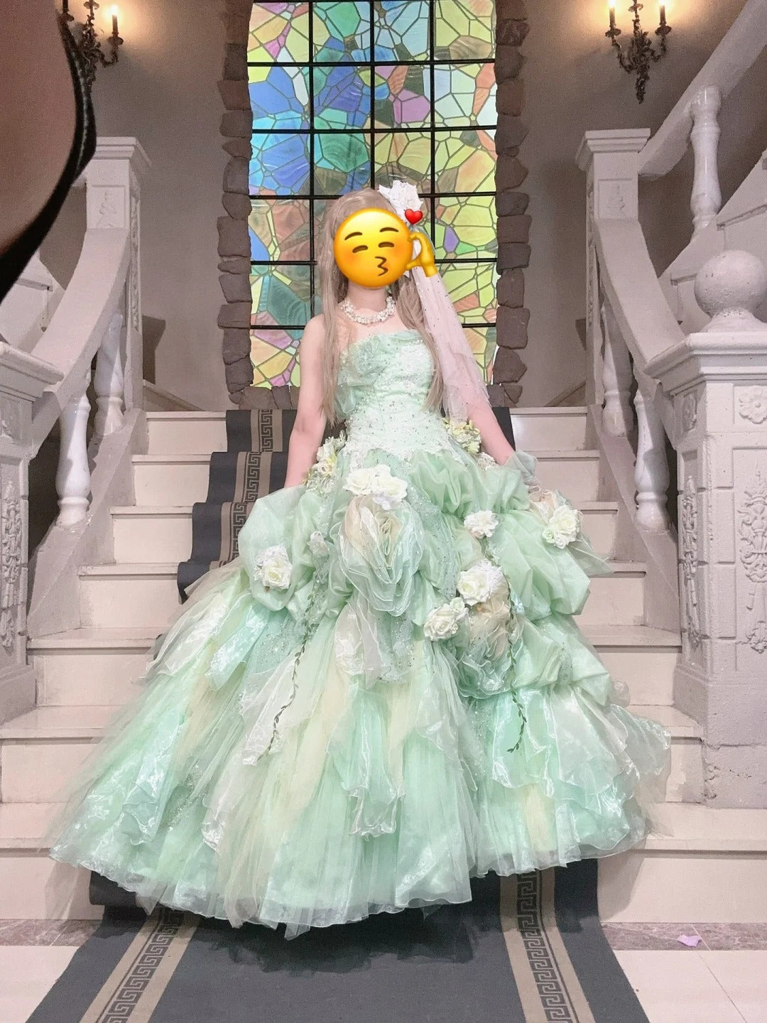 New Arrival Prom Dress Strapless Tulle Flower Ball Gown Sweet 16 Dress D3711