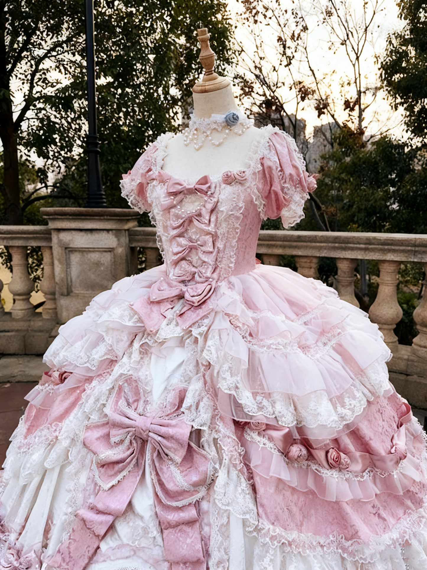 Newest Prom Dress Square Neck Lace Tiered Ball Gown Quinceanera Dress Evening Dress D3714