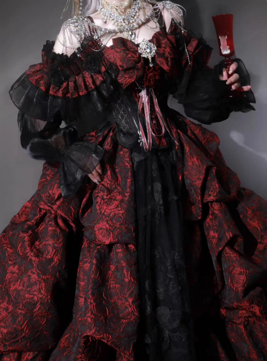 Beauty Prom Dress Black and Wine Red Off Shoulder Pleated Ball Gown Sweet 16 Dress Evening Dress D3718