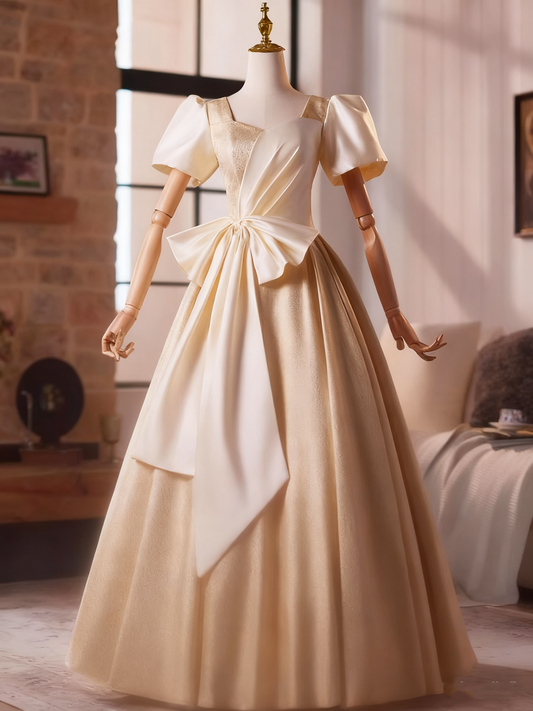 Elegant Prom Dress V-neck Pleated Print Evening Dress Ball Gown D3762