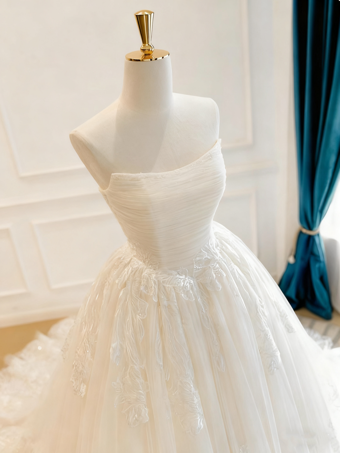Beauty Brautkleid A-Linie Herzausschnitt Plissee Brautkleid D3302