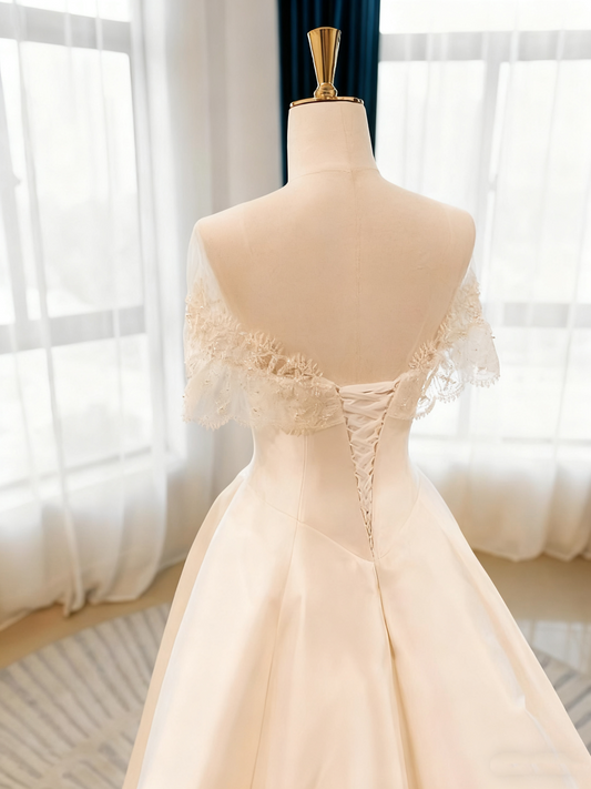 Beauty Brautkleid A-Linie Herzausschnitt Plissee Brautkleid D3302