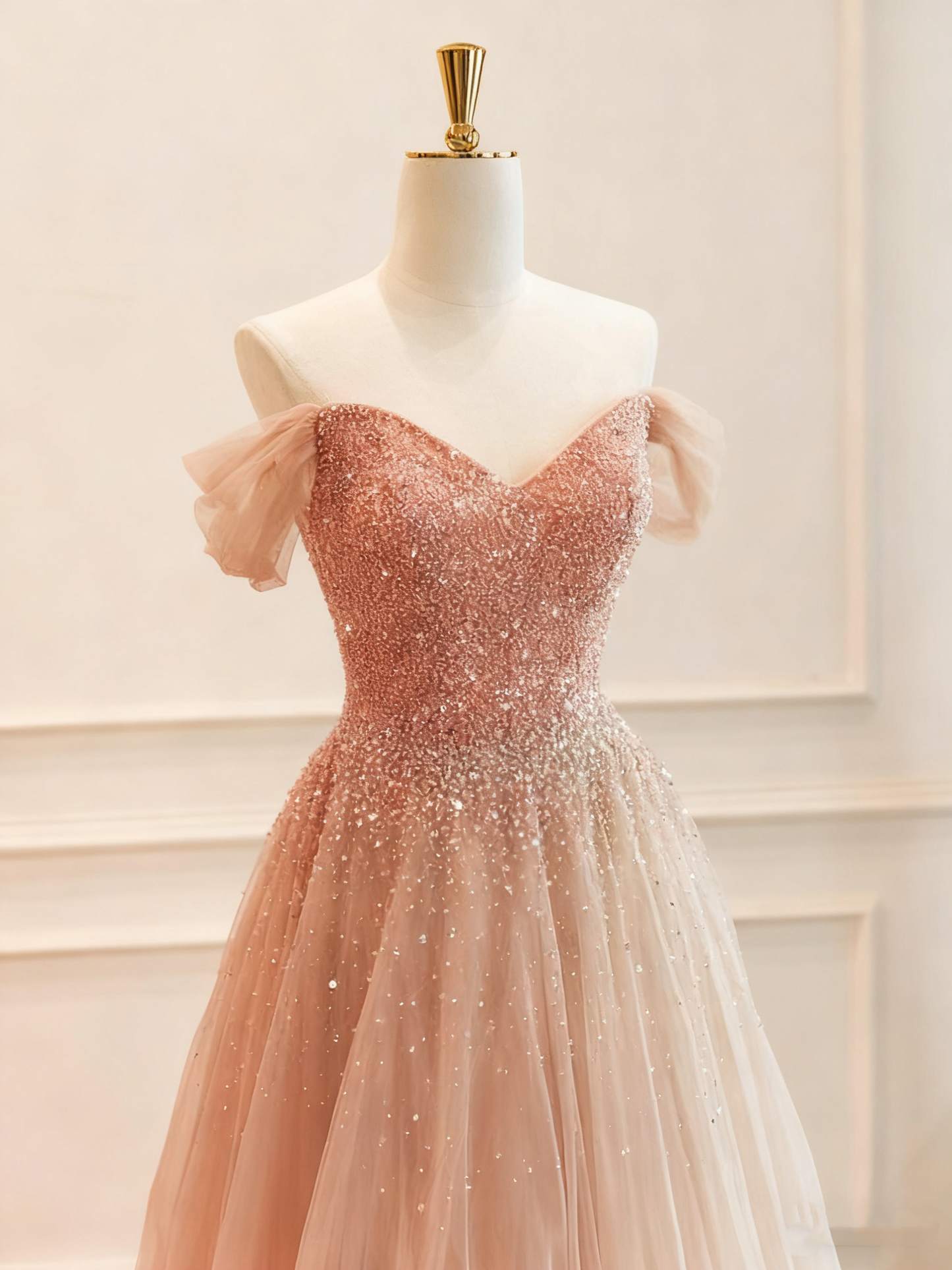 Shiny Prom Dress Sweetheart Pleated Tulle Evening Dress Gala Dress D3781