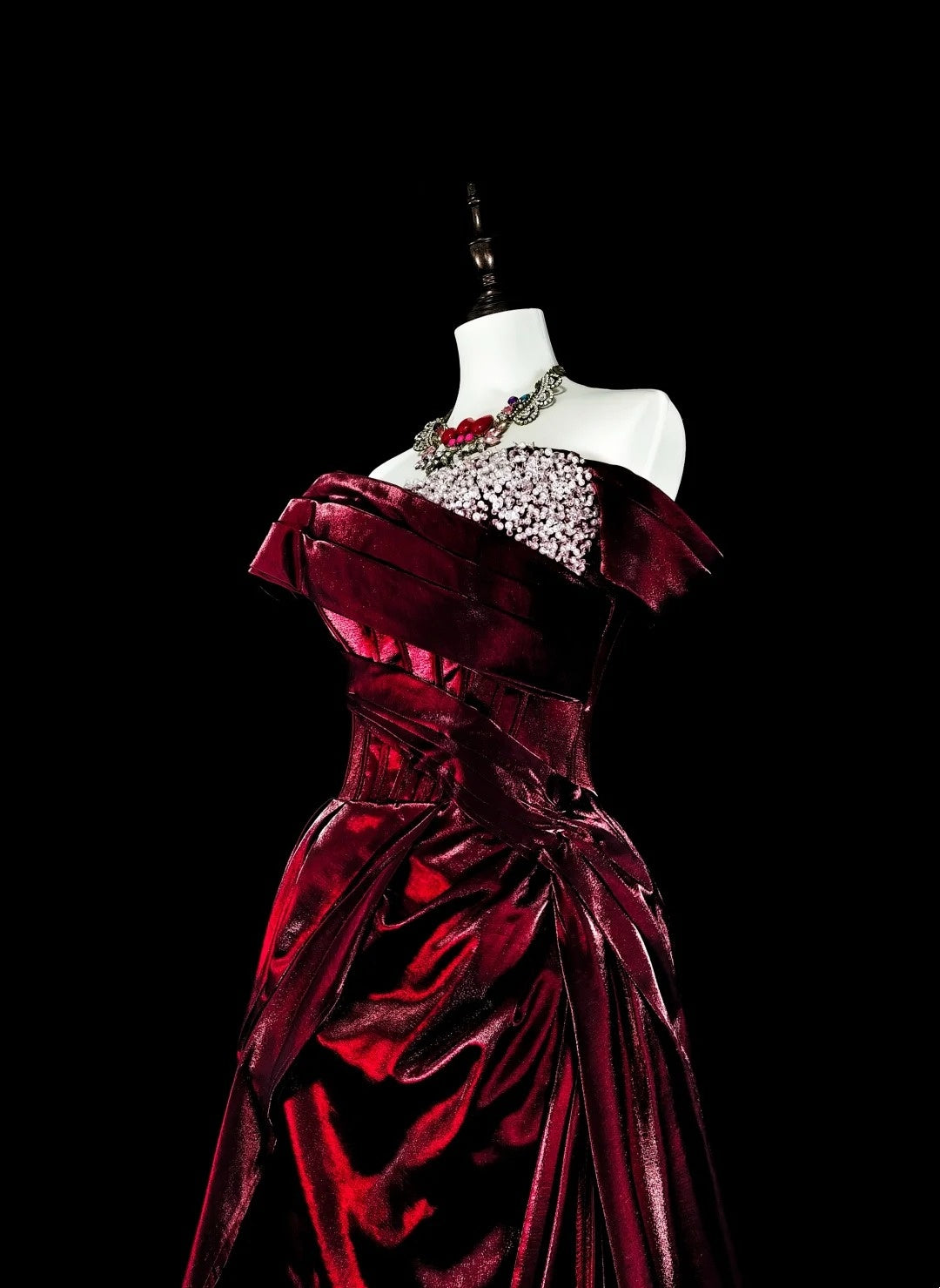 Elegant Prom Dress Off Shoulder Pleated Long Evening Dress Gala Dress D3783