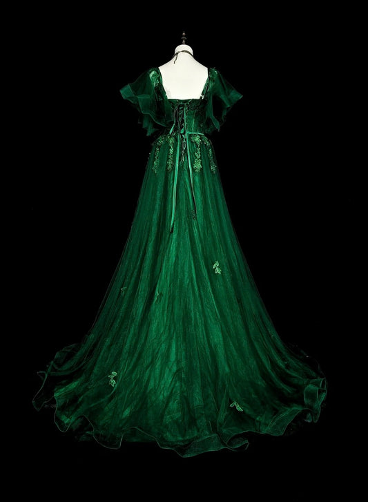 Gorgeous Prom Dress Dark Green A Line Sweetheart Pleated Gala Dress Evening Dress D3786