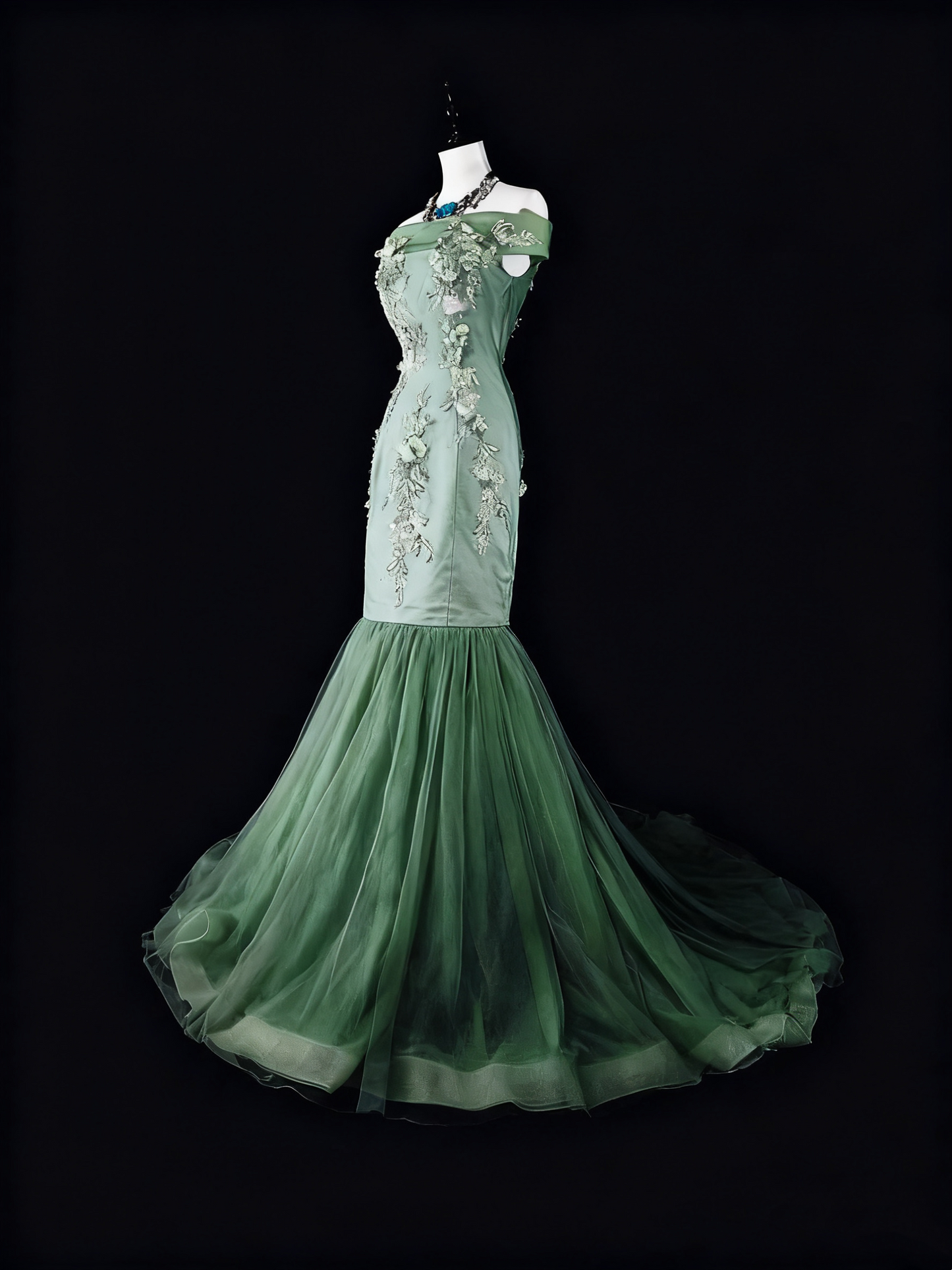 Elegant Prom Dress Off Shoulder Tulle Mermaid Evening Dress Gala Dress Birthday Party Outfits D3789