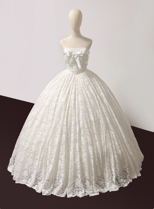 New Arrival Wedding Dress Strapless Lace Pleated Wedding Dress D3798