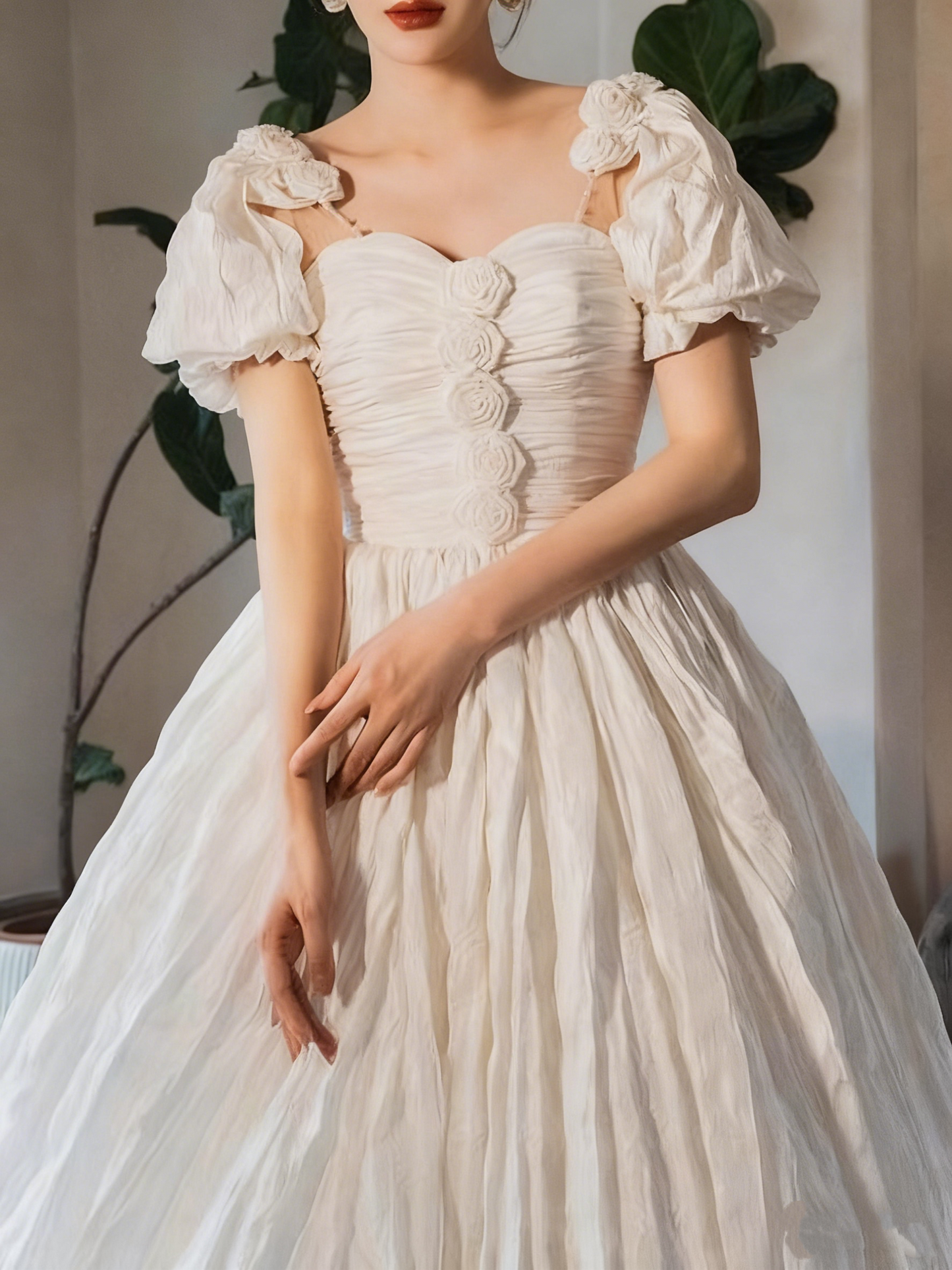 Beauty Brautkleid A-Linie Herzausschnitt Plissee Brautkleid D3302