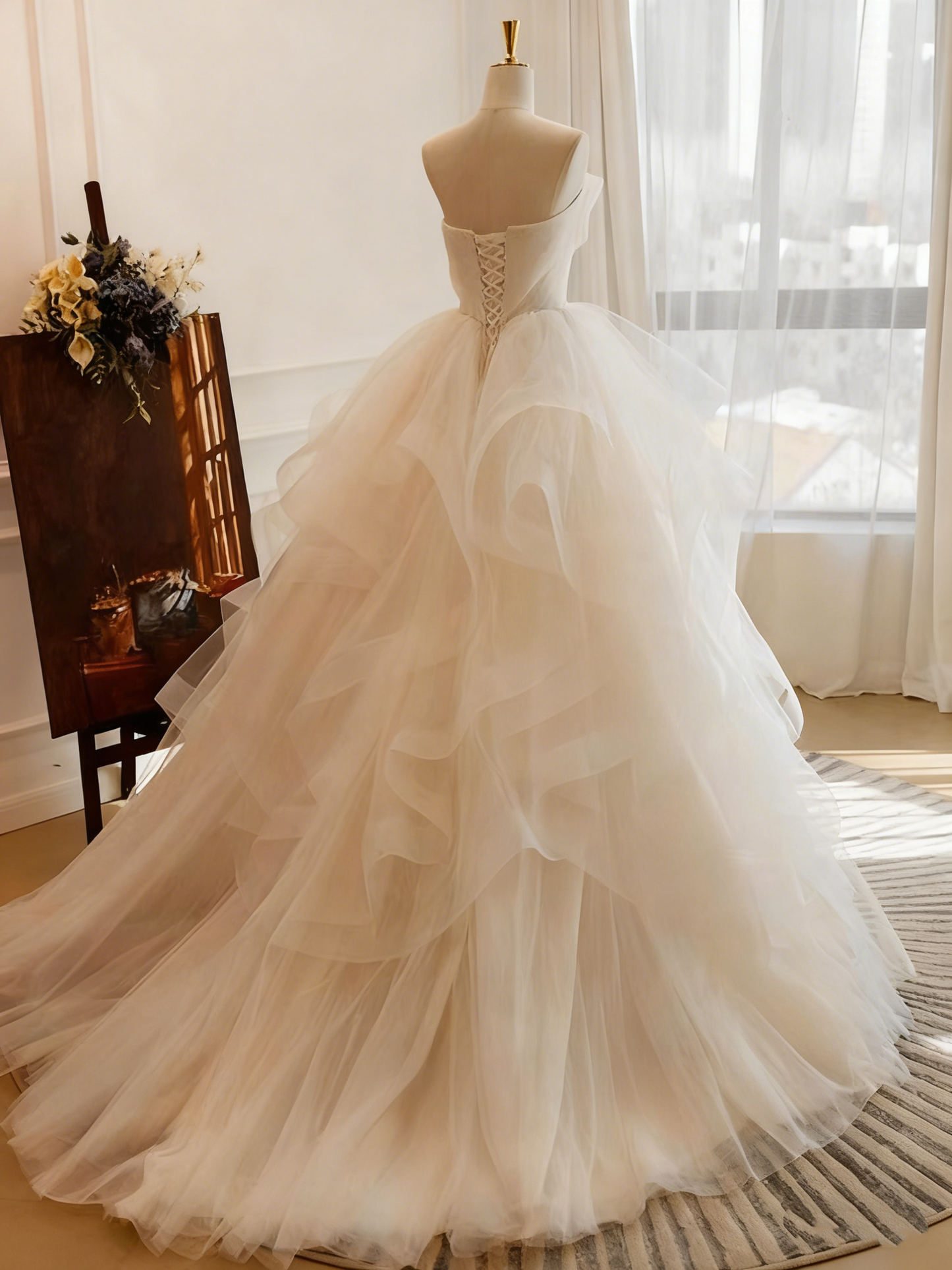 Beauty Brautkleid A-Linie Herzausschnitt Plissee Brautkleid D3302