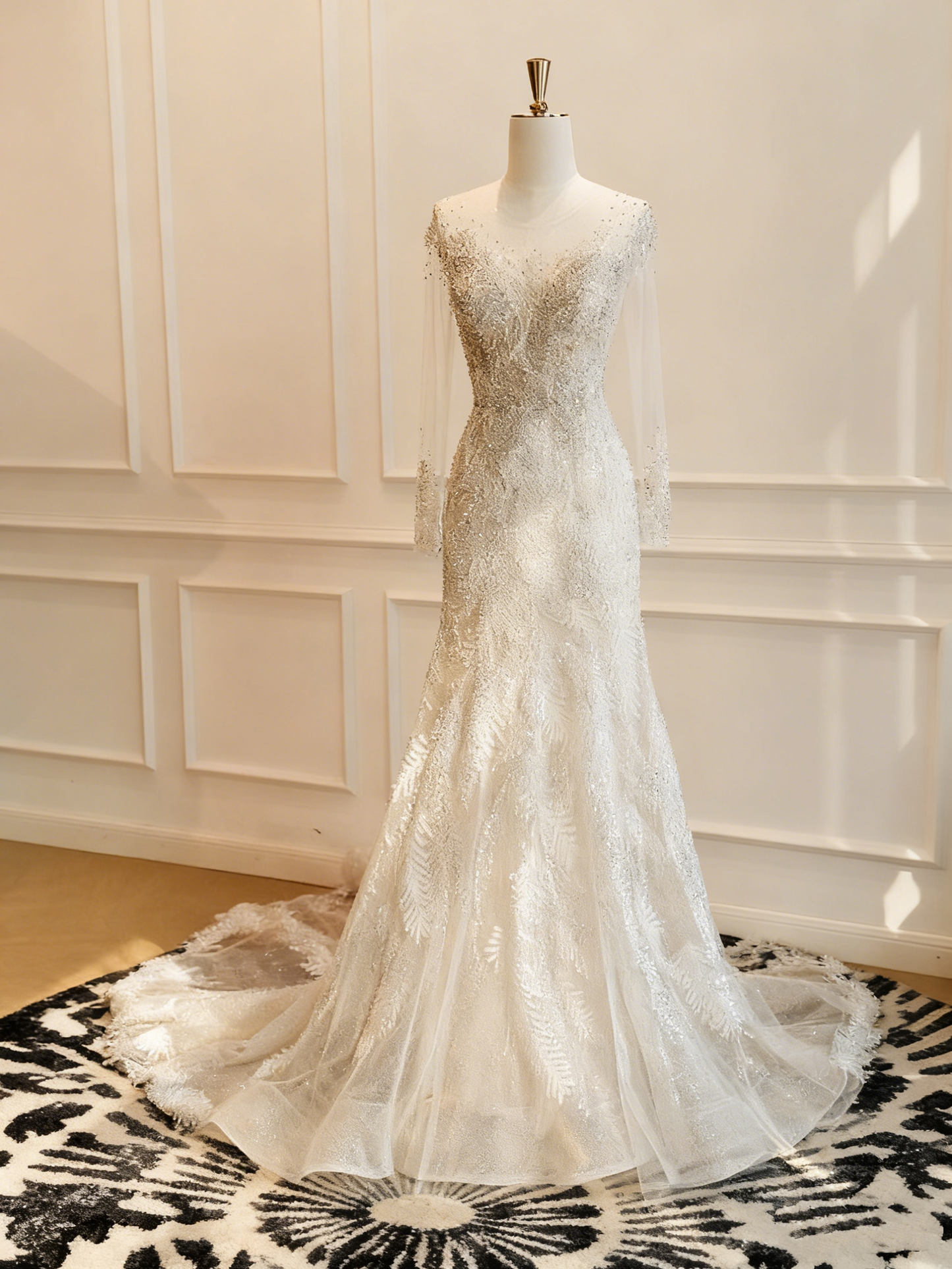 Gorgeous Wedding Dress Crew Neck Mermaid Wedding Dress D3806