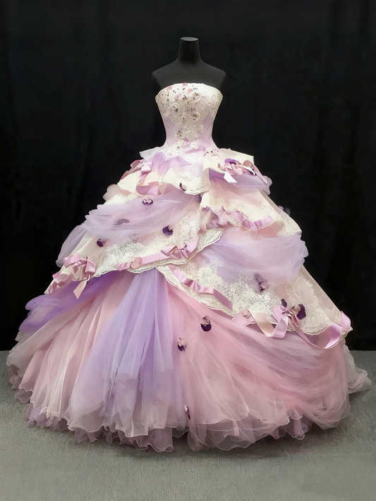 Stunning Prom Dress Strapless Tulle Ball Gown Sweet 16 Dress Evening Dress D3817