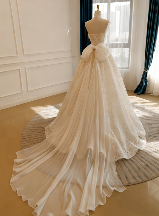 Beauty Wedding Dress Strapless Pleated Wedding Dress D3834