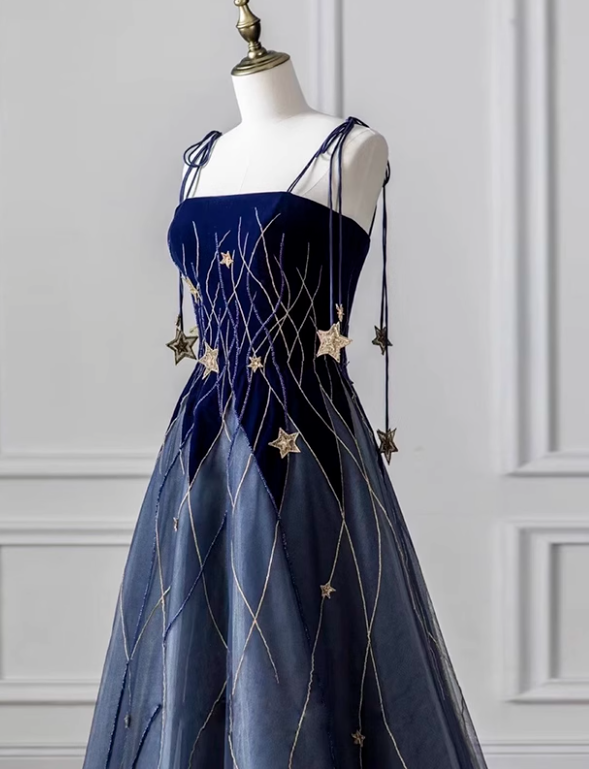 Charming Prom Dress Spaghetti Straps Pleated Birthday Party Outfit Evening Dress D3848