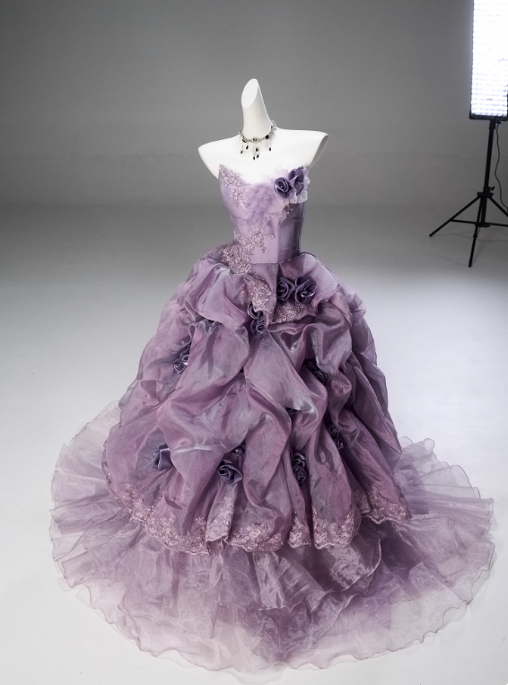 New Arrival Prom Dress Strapless Pleated Tulle Ball Gown Sweet 16 Dress Evening Dress D3849