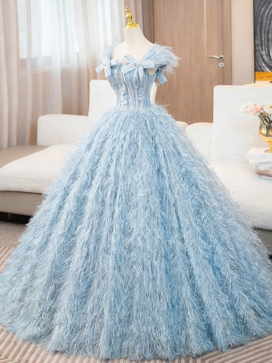 Pretty Prom Dress Square Neck Ball Gown Evening Dress Quinceanera Dress D3857