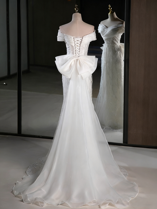 Elegant Prom Dress Off Shoulder Tulle Mermaid Evening Dress Gala Dress D3858