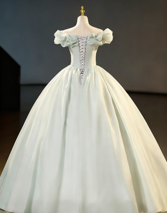 New Design Prom Dress Off Shoulder Pleated Ball Gown Evening Dress Sweet 16 Dress D3859