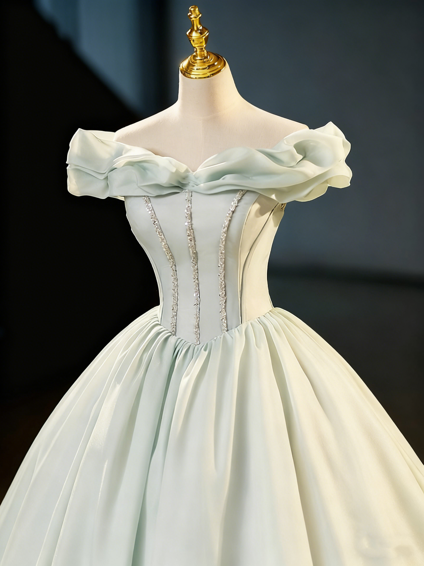 New Design Prom Dress Off Shoulder Pleated Ball Gown Evening Dress Sweet 16 Dress D3859