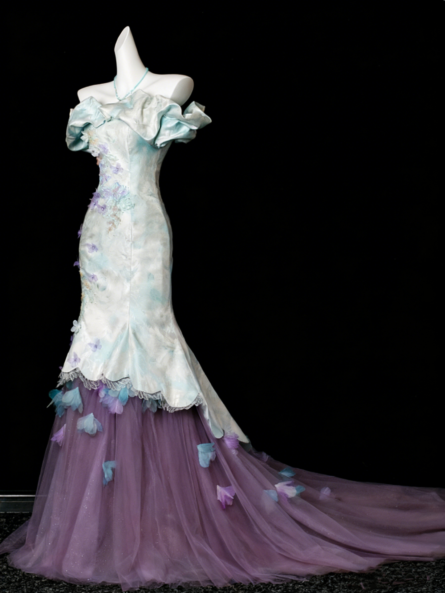 New Aarrival Prom Dress Off Shoulder Tulle Mermaid Evening Dress Birthday Outfits D3861