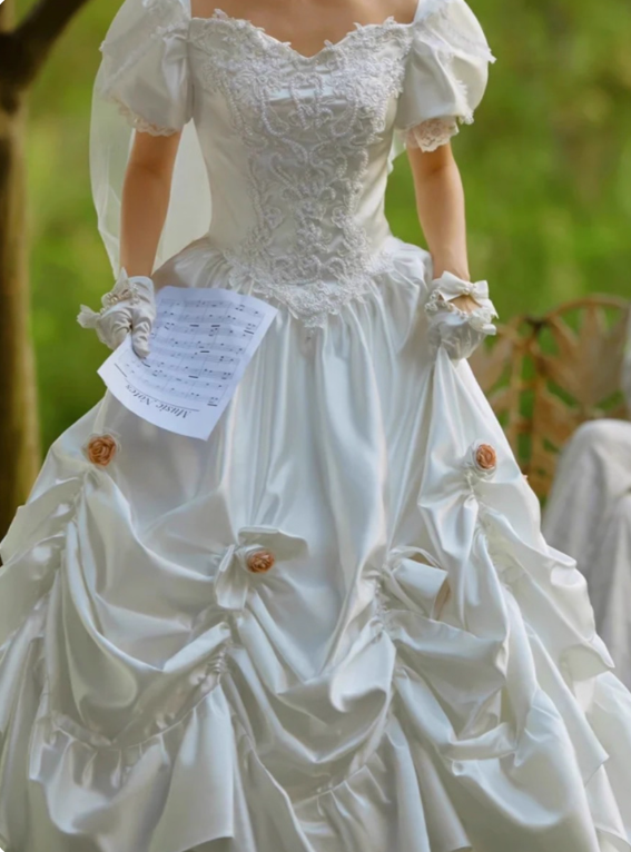 Retro Wedding Dress Sweetheart Pleated Wedding Dress D3865