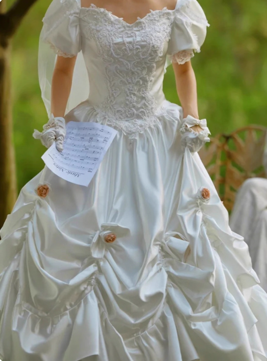 Retro Wedding Dress Sweetheart Pleated Wedding Dress D3865