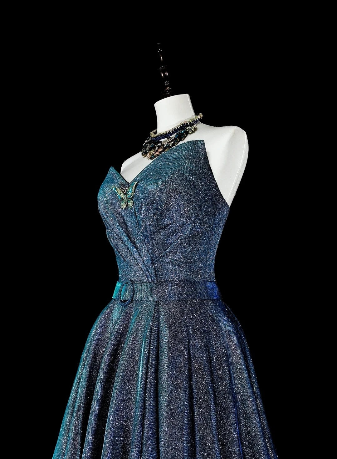 Shiny Prom Dress Sweetheart Pleated Evening Dress Gala Dress Birthday Party Outfits D3874