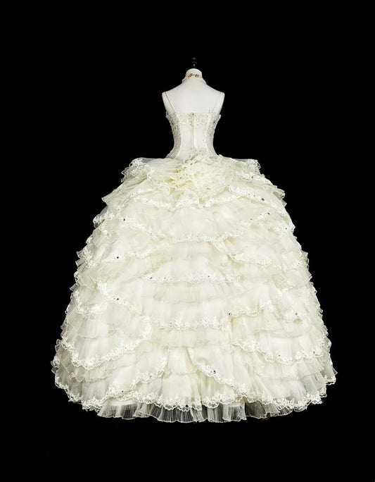 Vintage Wedding Dress Sweetheart Tulle Pleated Wedding Dress D3883