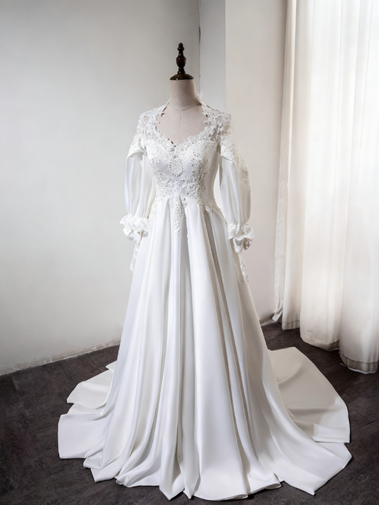 Retro Wedding Dress A Line Sweetheart Pleated Wedding Dress D3891