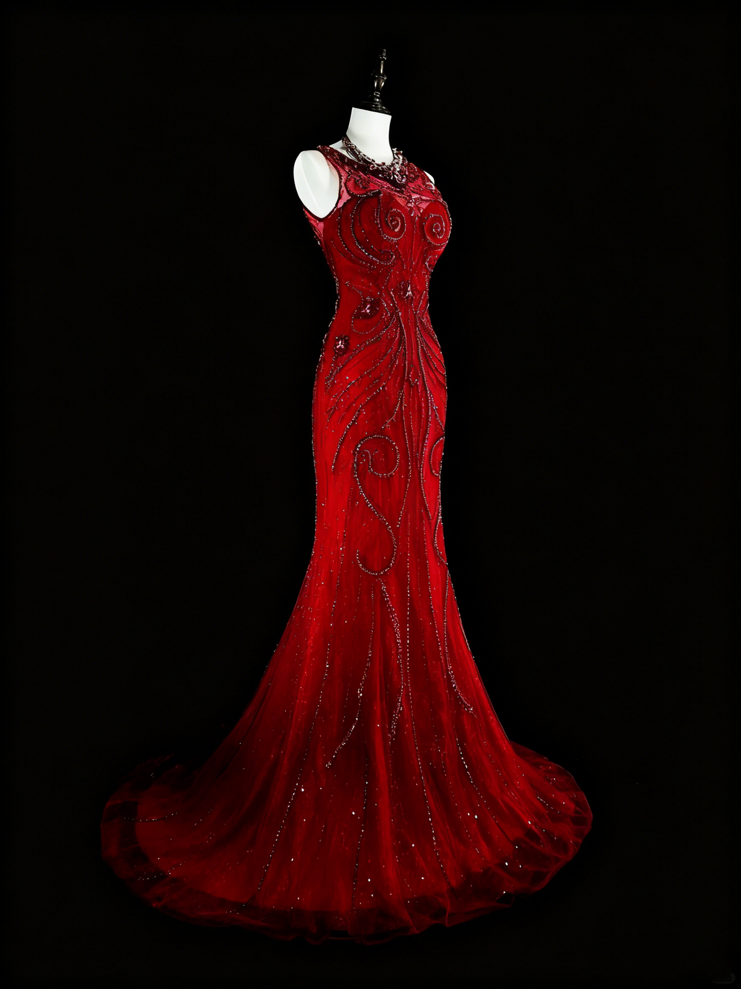 Gorgeous Prom Dress Crew Neck Mermaid Evening Dress Gala Dress D3892