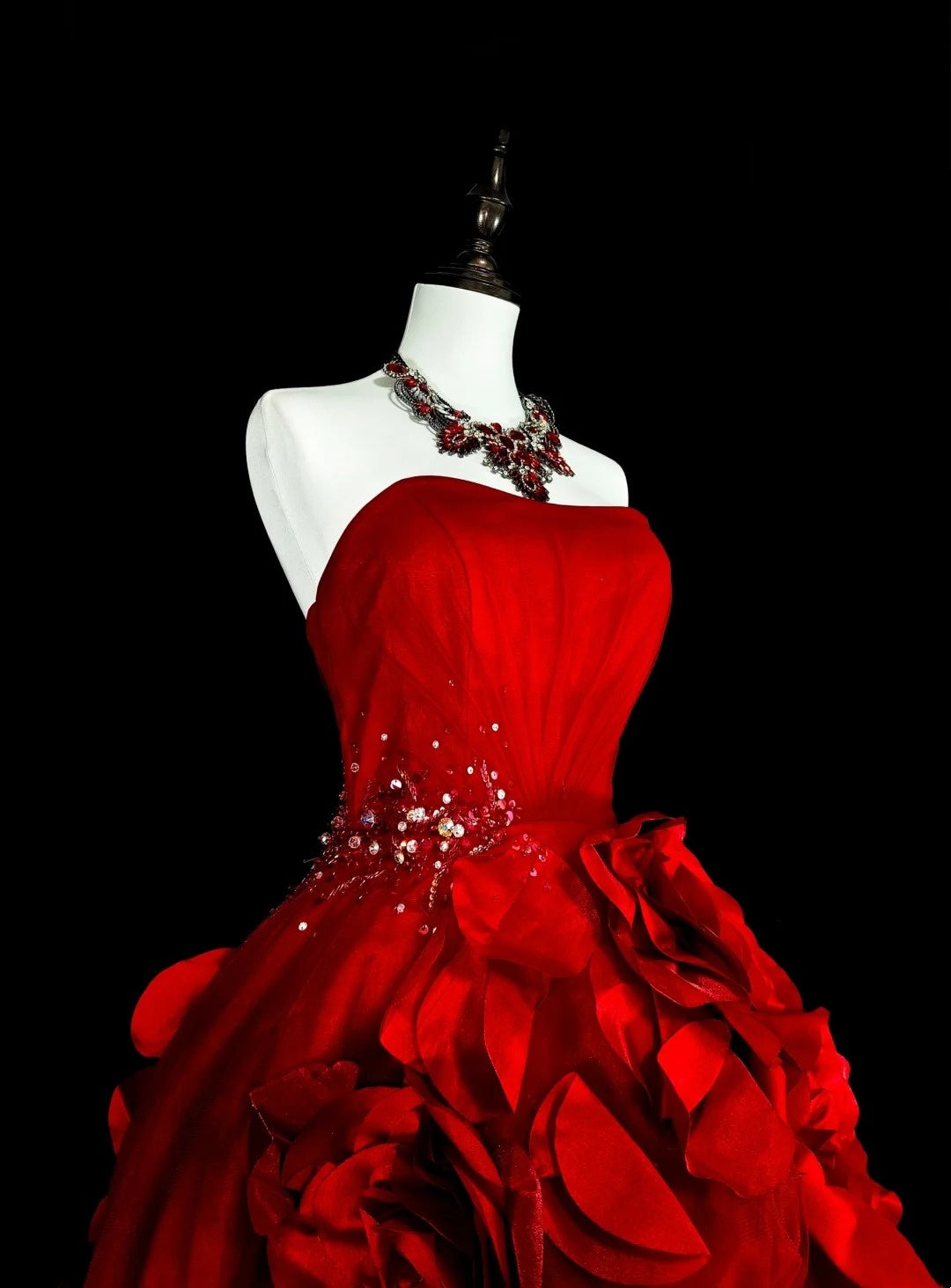 New Arrival Prom Dress Strapless Pleated Tulle Evening Dress Gala Dress D3897