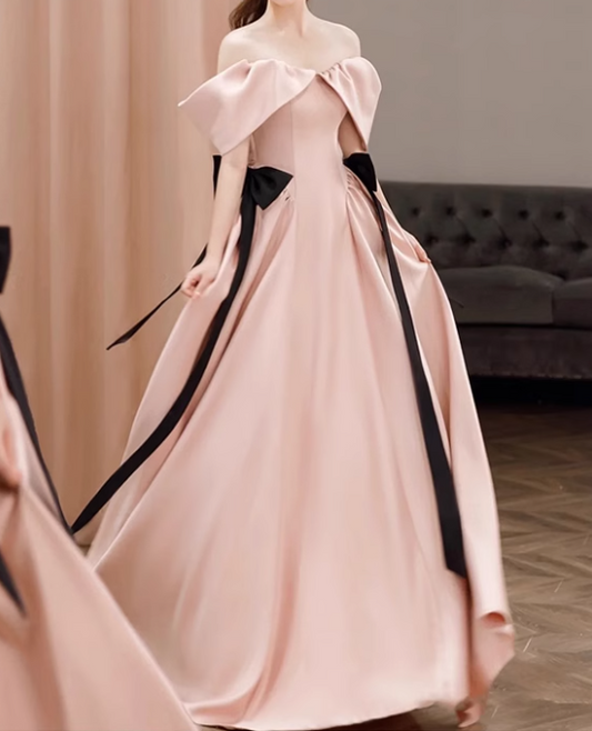 Pretty Prom Dress Off Shoulder Pleated Evening Dress Birthday Party Outfits D3920