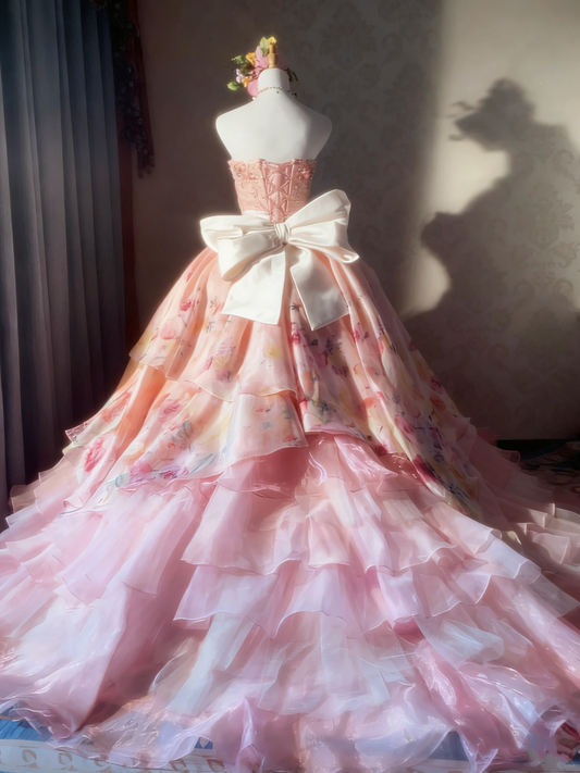 Pretty Prom Dress Sweetheart Tiered Ball Gown Evening Dress Quinceanera Dress D3929