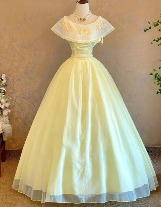 Newest Prom Dress Crew Neck Pleated Tulle Ball Gown Evening Dress Quinceanera Dress D3964