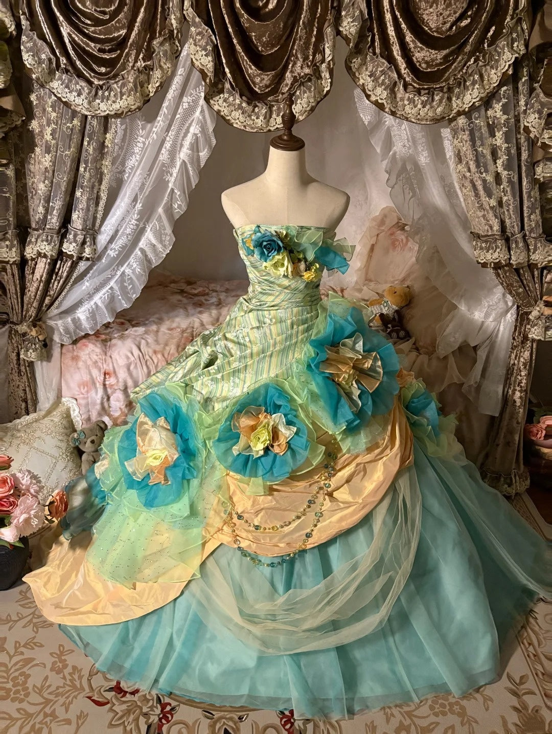 Glänzendes Ballkleid mit herzförmigem Pailletten-Meerjungfrauen-Abendkleid, Galakleid, Geburtstagspartykleid, D3415