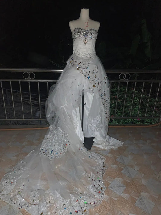 New Design Prom Dress Sweetheart Tulle Evening Dress Birthday Party Outfits Ball Gown D4019