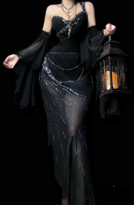 Sexy Prom Dress Black One Shoulder Pleated Evening Dress Birthday Party Dress Cocktail Dress D4024