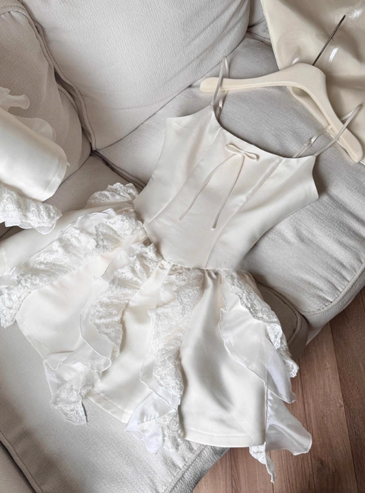 Minimalist Homecoming Dress Spaghetti Straps Short Prom Dress Cocktail Dress Birthday Party Dress D4042