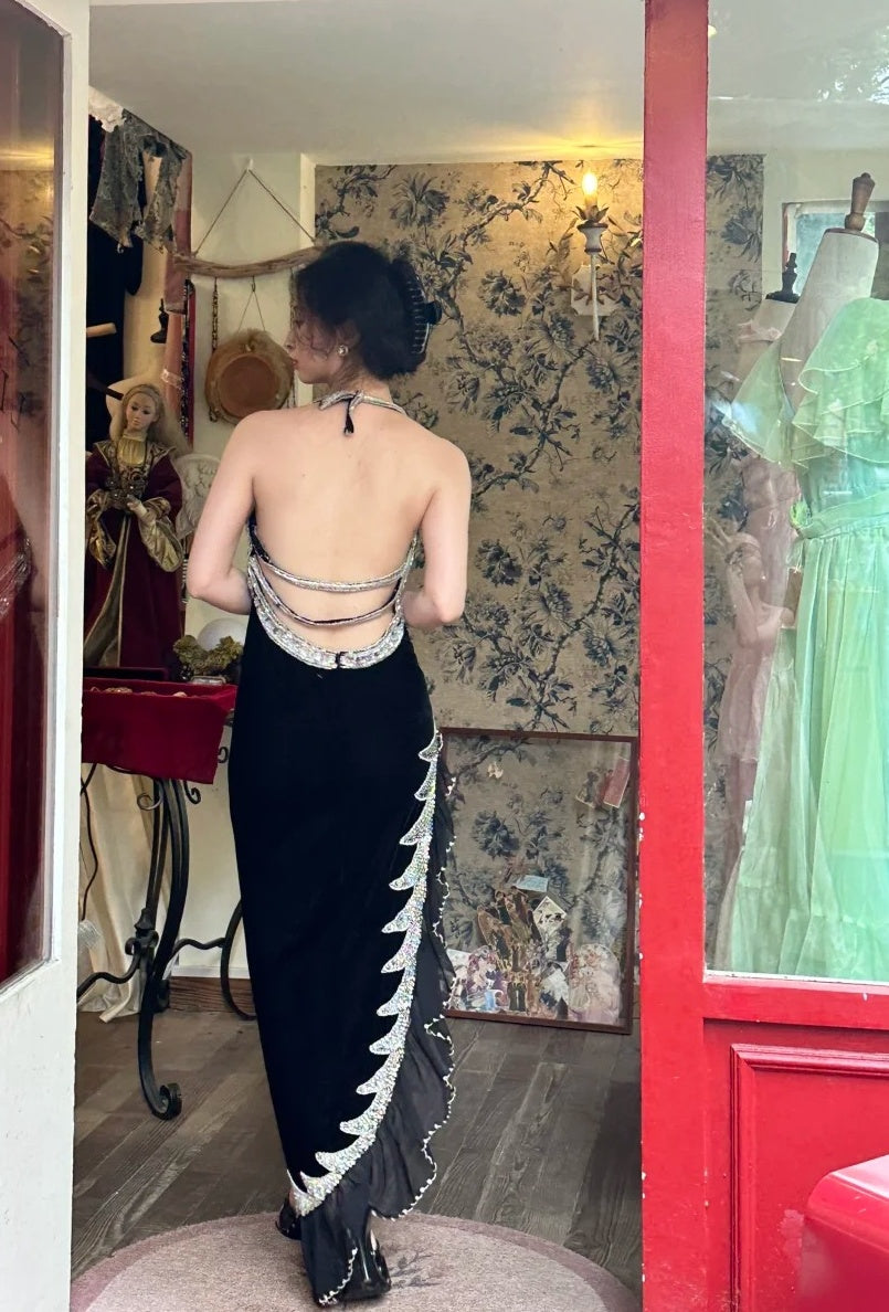 Robe de bal brillante à paillettes et col en cœur, robe de soirée sirène, robe de gala, robe de fête d'anniversaire, D3415