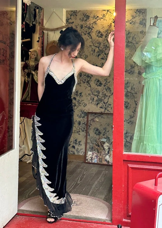 Robe de bal brillante à paillettes et col en cœur, robe de soirée sirène, robe de gala, robe de fête d'anniversaire, D3415