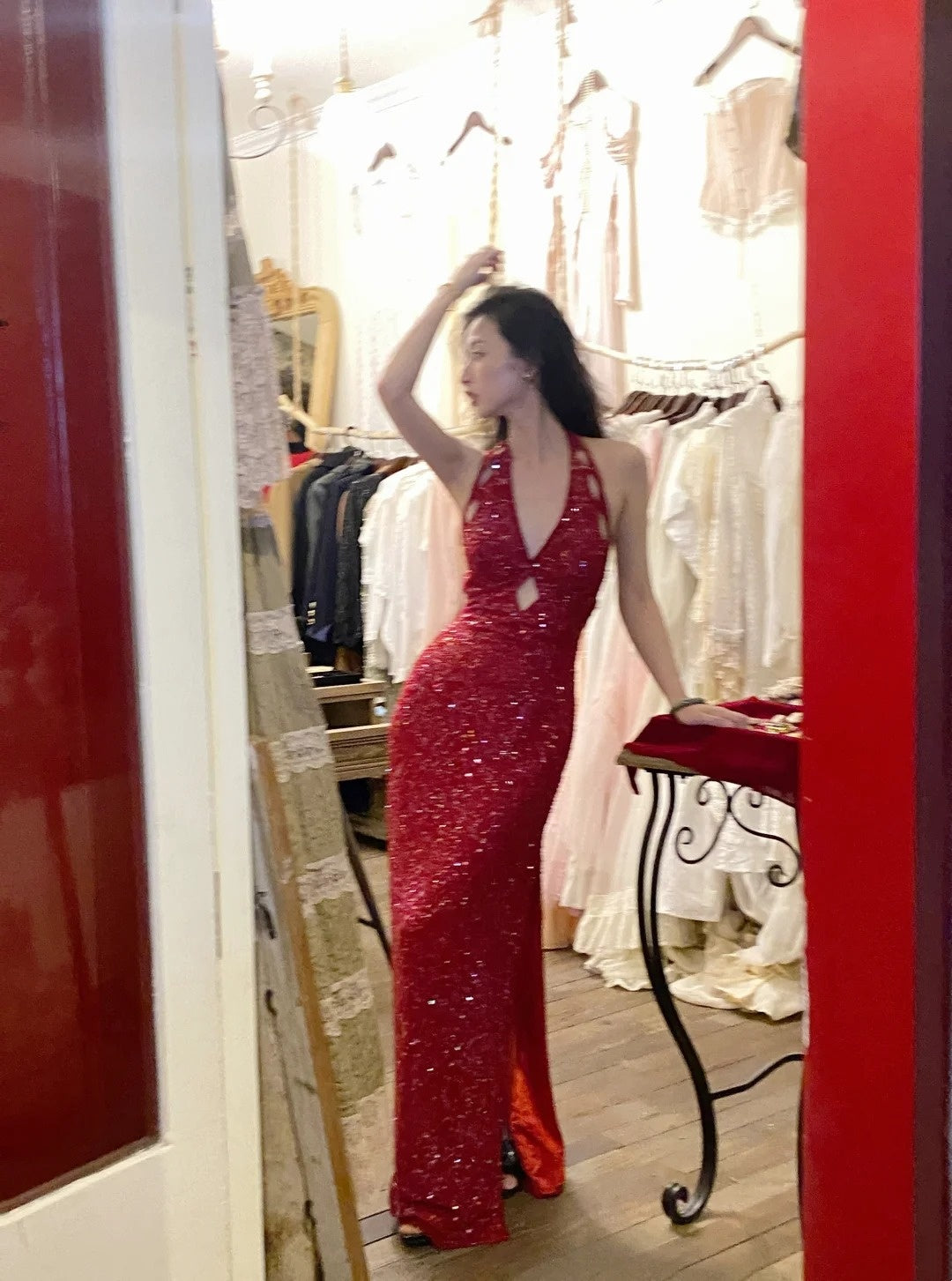 Robe de bal brillante à paillettes et col en cœur, robe de soirée sirène, robe de gala, robe de fête d'anniversaire, D3415