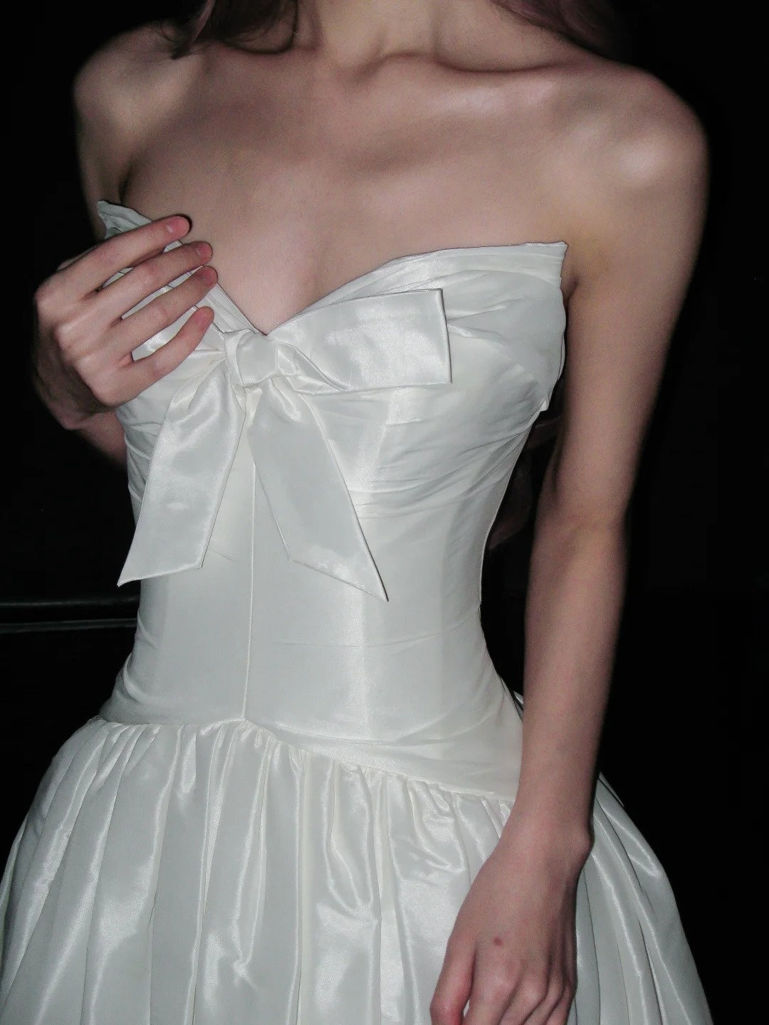 Robe de mariée beauté A-Line, décolleté en cœur, plissée, D3302