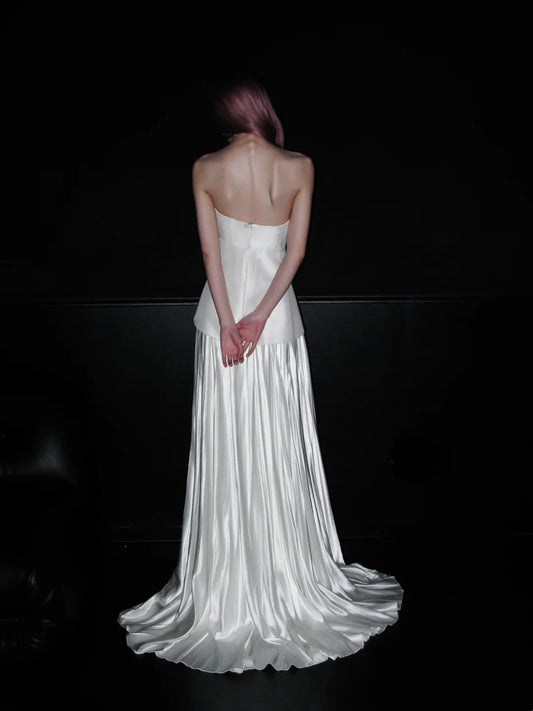 Beauty Brautkleid A-Linie Herzausschnitt Plissee Brautkleid D3302