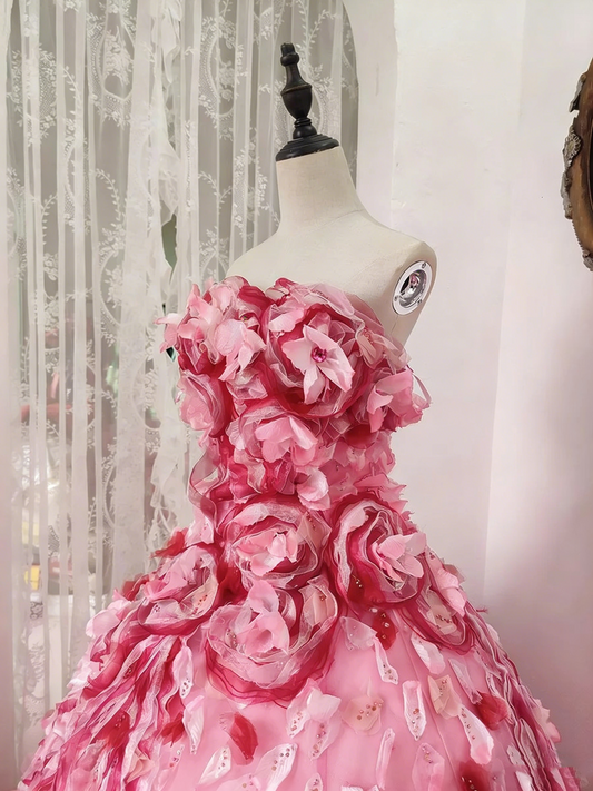 New Design Prom Dress Strapless Ball Gown Birthday Party Outfits Evening Dress Quinceanera Dress D4090